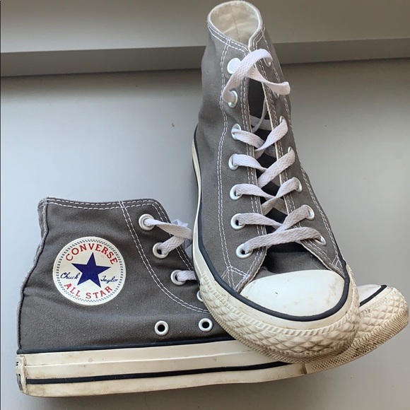 gray high top converse